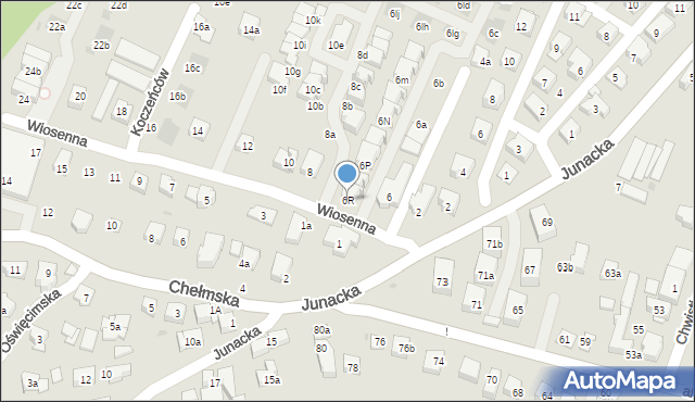 Kraków, Wiosenna, 6R, mapa Krakowa