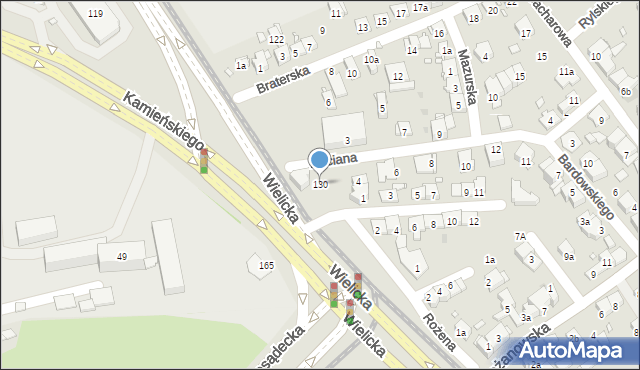 Kraków, Wielicka, 130, mapa Krakowa