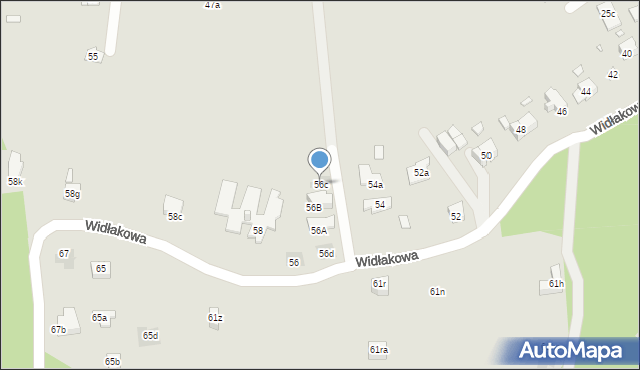 Kraków, Widłakowa, 56c, mapa Krakowa