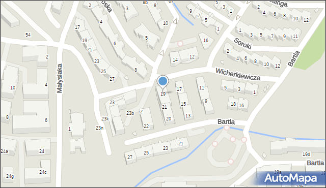 Kraków, Wicherkiewicza Bolesława Wiktora, prof., 19, mapa Krakowa