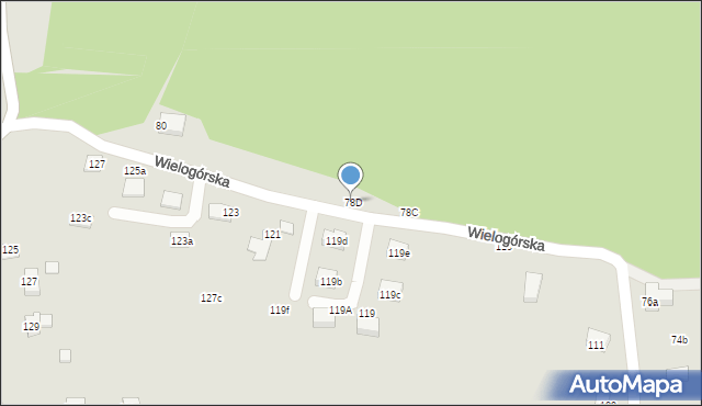 Kraków, Wielogórska, 78D, mapa Krakowa