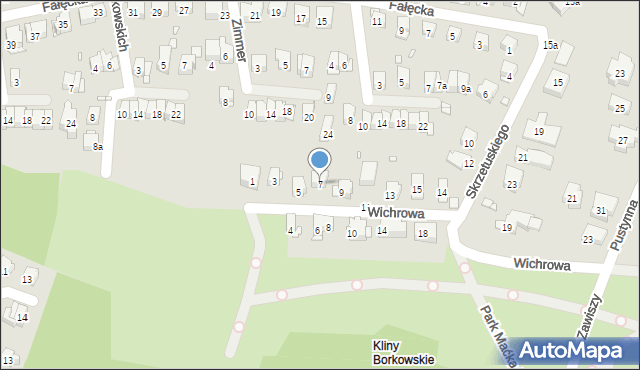 Kraków, Wichrowa, 7, mapa Krakowa