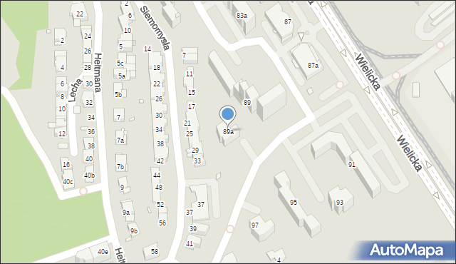 Kraków, Wielicka, 89a, mapa Krakowa