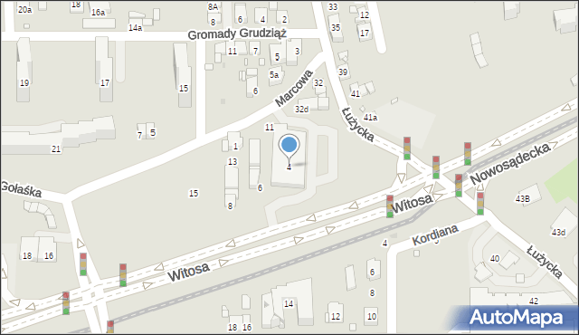 Kraków, Witosa Wincentego, 4, mapa Krakowa