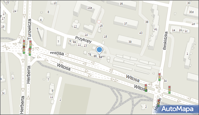 Kraków, Witosa Wincentego, 92, mapa Krakowa