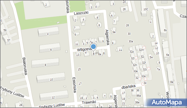 Kraków, Wilgotna, 6, mapa Krakowa