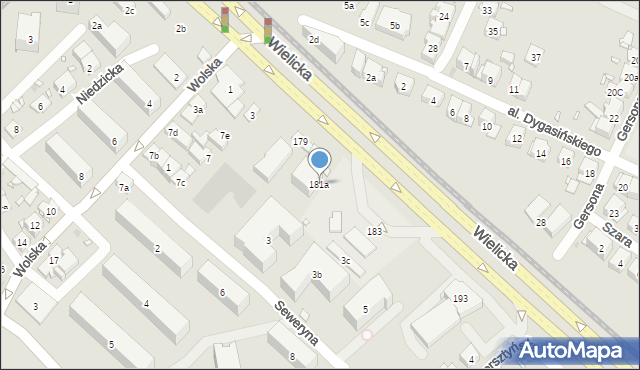 Kraków, Wielicka, 181a, mapa Krakowa