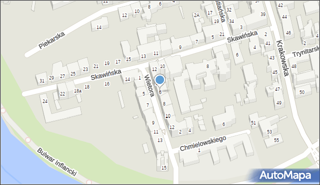 Kraków, Wietora Hieronima, 6, mapa Krakowa