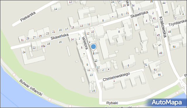 Kraków, Wietora Hieronima, 8, mapa Krakowa