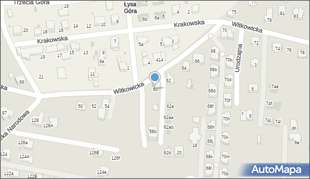 Kraków, Witkowicka, 60, mapa Krakowa