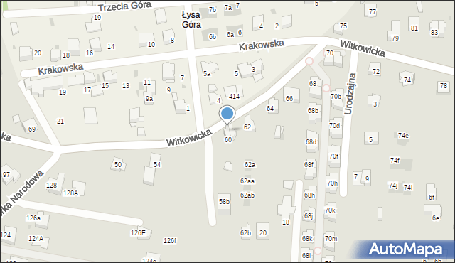 Kraków, Witkowicka, 60a, mapa Krakowa