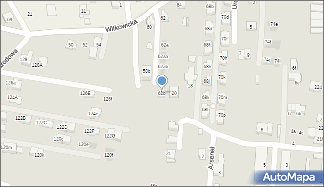 Kraków, Witkowicka, 62b, mapa Krakowa