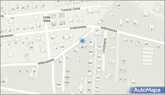 Kraków, Witkowicka, 66, mapa Krakowa