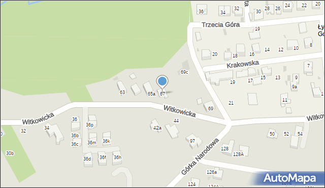 Kraków, Witkowicka, 67, mapa Krakowa
