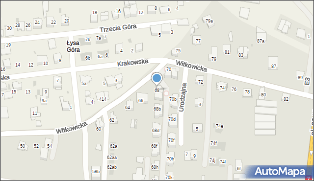 Kraków, Witkowicka, 68, mapa Krakowa