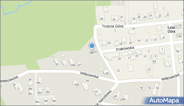 Kraków, Witkowicka, 69c, mapa Krakowa