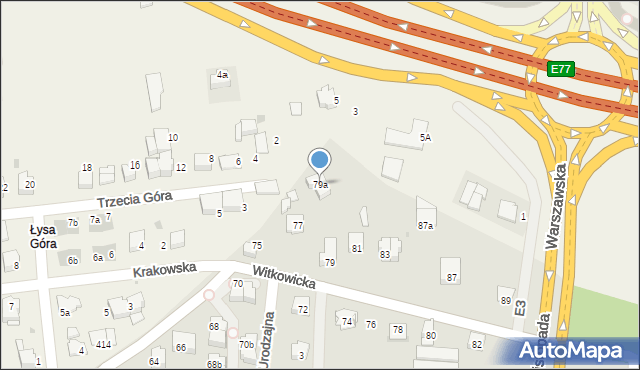 Kraków, Witkowicka, 79a, mapa Krakowa