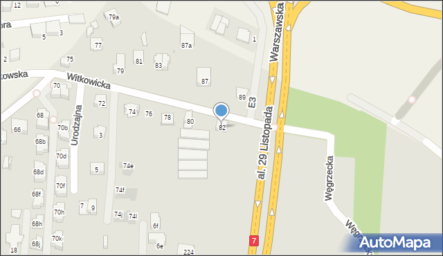 Kraków, Witkowicka, 82, mapa Krakowa