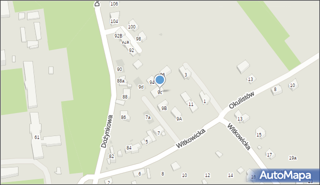 Kraków, Witkowicka, 9c, mapa Krakowa