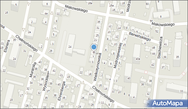 Kraków, Wielkotyrnowska, 9, mapa Krakowa