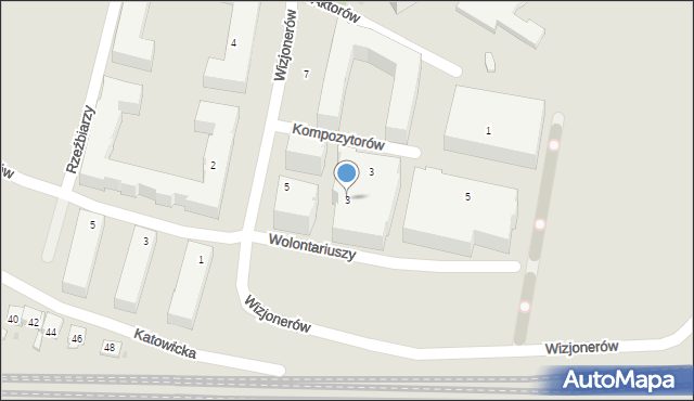 Kraków, Wizjonerów, 3, mapa Krakowa
