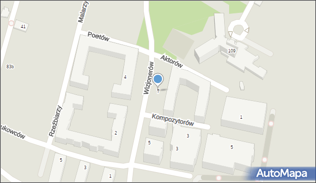 Kraków, Wizjonerów, 7, mapa Krakowa