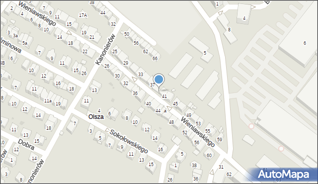 Kraków, Wieniawskiego Henryka, 39, mapa Krakowa