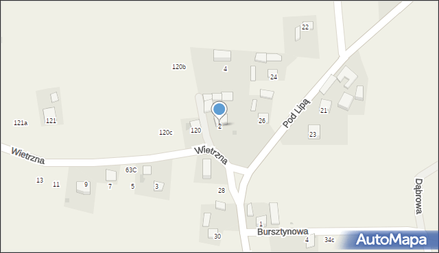Krasieniec Zakupny, Wietrzna, 2, mapa Krasieniec Zakupny
