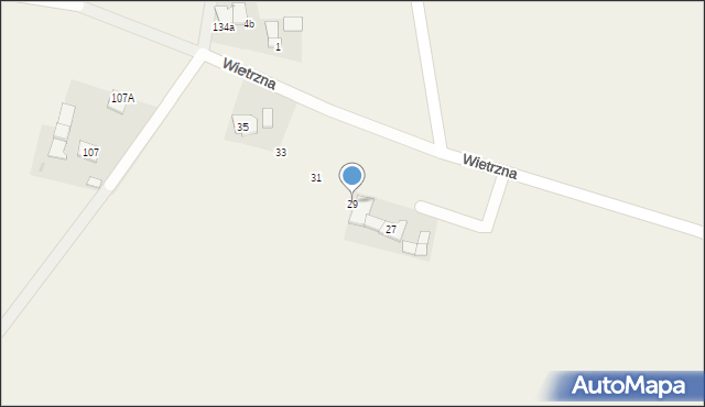 Krasieniec Zakupny, Wietrzna, 29, mapa Krasieniec Zakupny