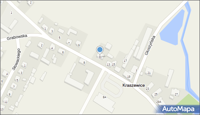 Kraszewice, Wieluńska, 11, mapa Kraszewice