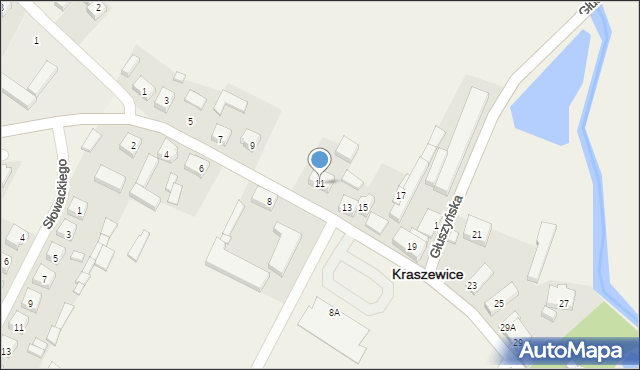 Kraszewice, Wieluńska, 11, mapa Kraszewice