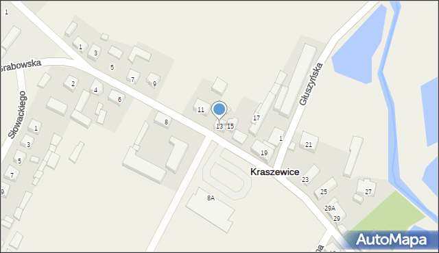Kraszewice, Wieluńska, 13, mapa Kraszewice