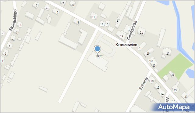 Kraszewice, Wieluńska, 8A, mapa Kraszewice