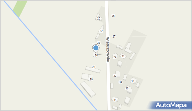 Kraszewice, Wieruszowska, 26, mapa Kraszewice