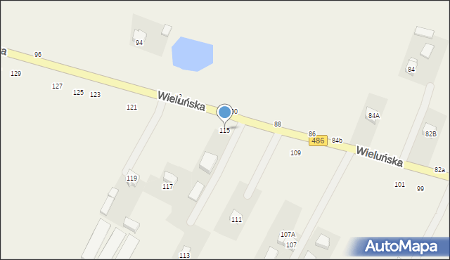 Kraszkowice, Wieluńska, 115, mapa Kraszkowice