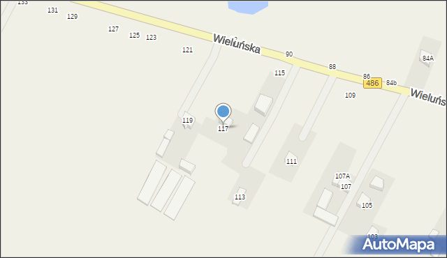 Kraszkowice, Wieluńska, 117, mapa Kraszkowice