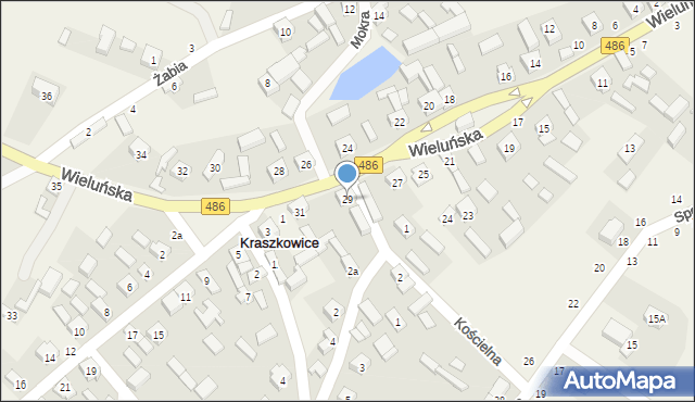 Kraszkowice, Wieluńska, 29, mapa Kraszkowice