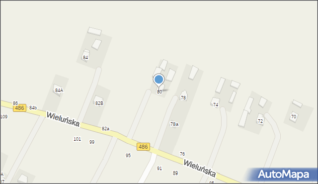 Kraszkowice, Wieluńska, 80, mapa Kraszkowice