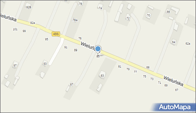 Kraszkowice, Wieluńska, 85, mapa Kraszkowice