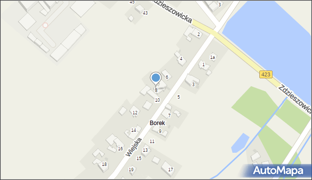 Krępna, Wiejska, 8, mapa Krępna