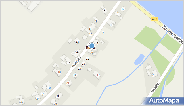 Krępna, Wiejska, 9, mapa Krępna