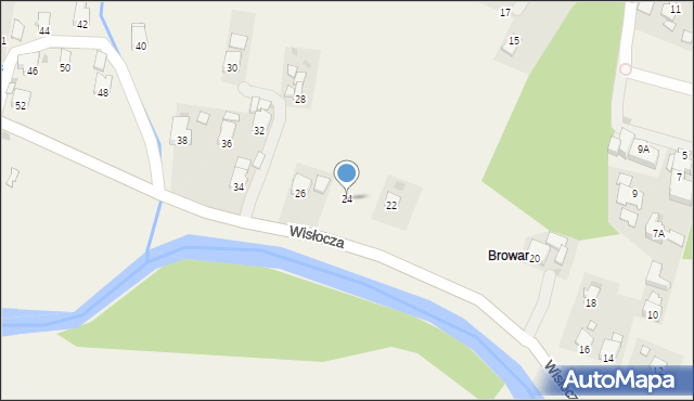 Krościenko Wyżne, Wisłocza, 24, mapa Krościenko Wyżne