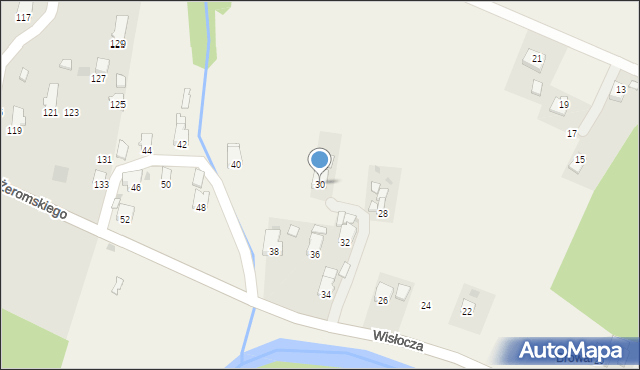 Krościenko Wyżne, Wisłocza, 30, mapa Krościenko Wyżne