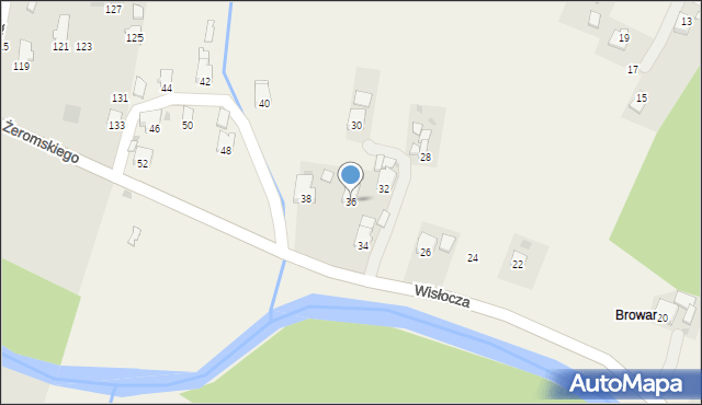 Krościenko Wyżne, Wisłocza, 36, mapa Krościenko Wyżne