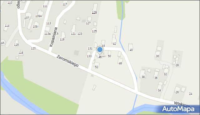 Krościenko Wyżne, Wisłocza, 46, mapa Krościenko Wyżne