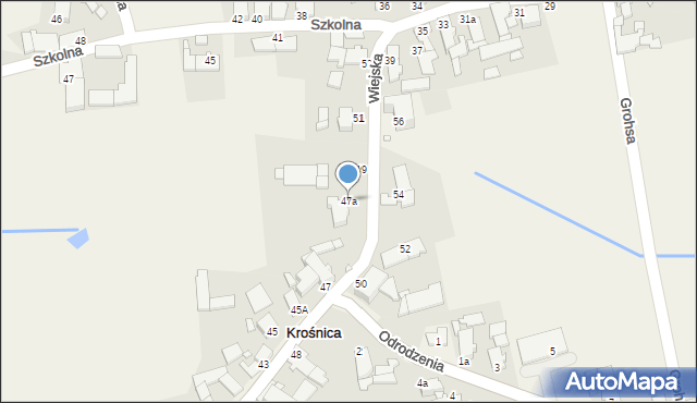 Krośnica, Wiejska, 47a, mapa Krośnica