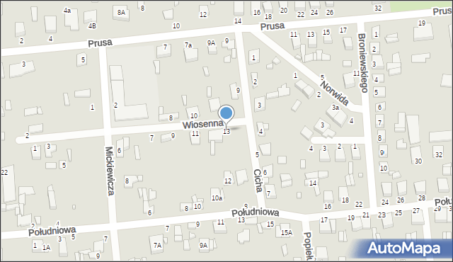 Krośniewice, Wiosenna, 13, mapa Krośniewice