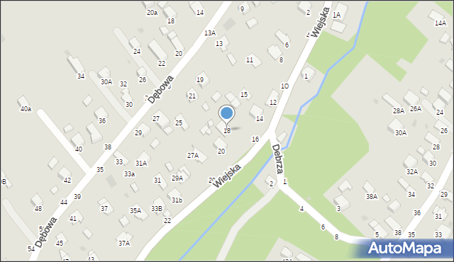 Krosno, Wiejska, 18, mapa Krosna