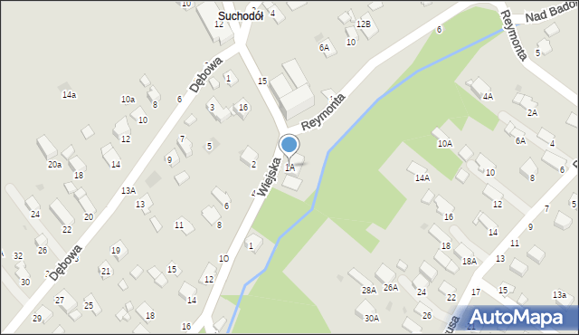 Krosno, Wiejska, 1A, mapa Krosna