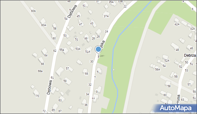 Krosno, Wiejska, 3, mapa Krosna